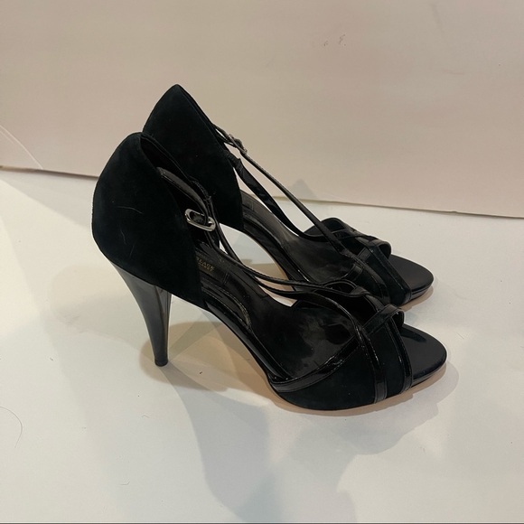 WHITE HOUSE BLACK MARKET Lyon Suede Patent Heels 8.5 - Picture 5 of 8